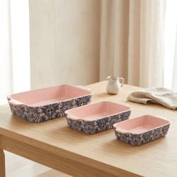 Floral Porcelain Casserole Set 3 Pcs